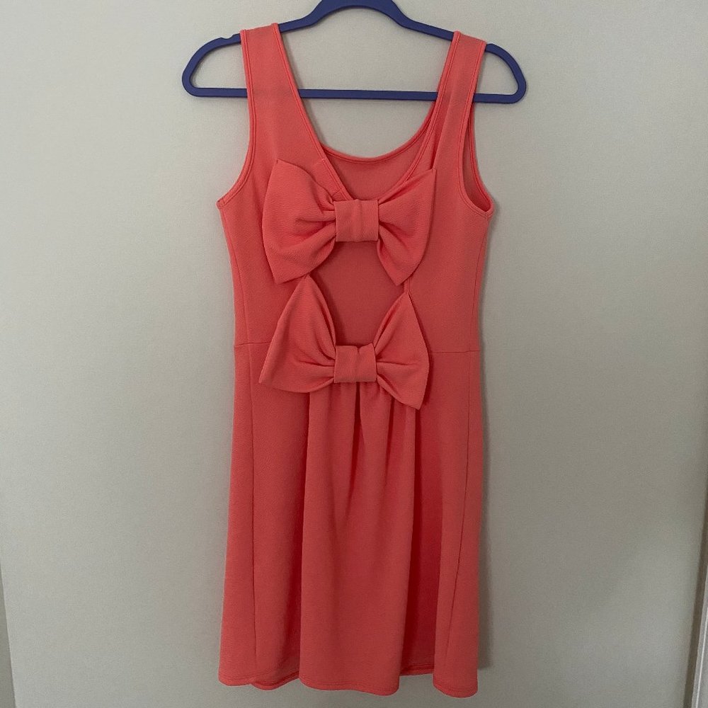 pink dress with bow back